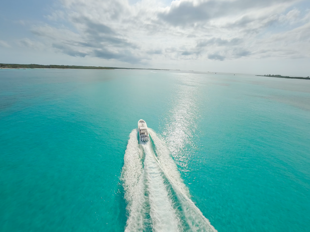 boat going off into the distance 